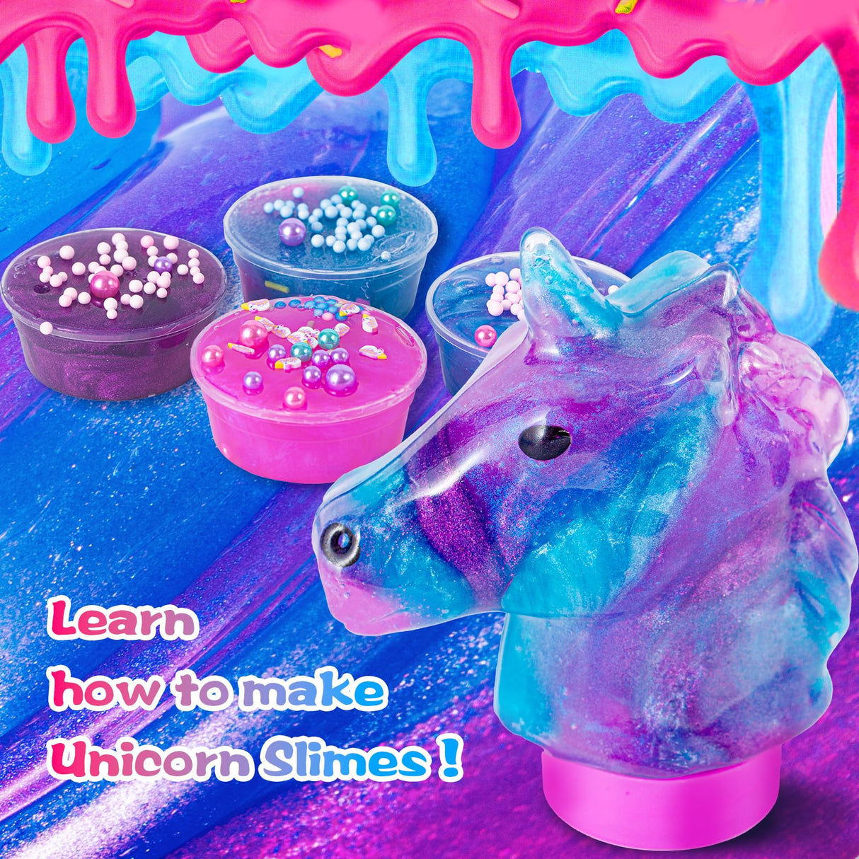 ZOnFRTO Mini Unicorn Slime Kit for Girls - Glimmer Crunchy, Butter, and Galaxy Slime for Kids 6-12 - Party Favors for Children ZOnFRTO