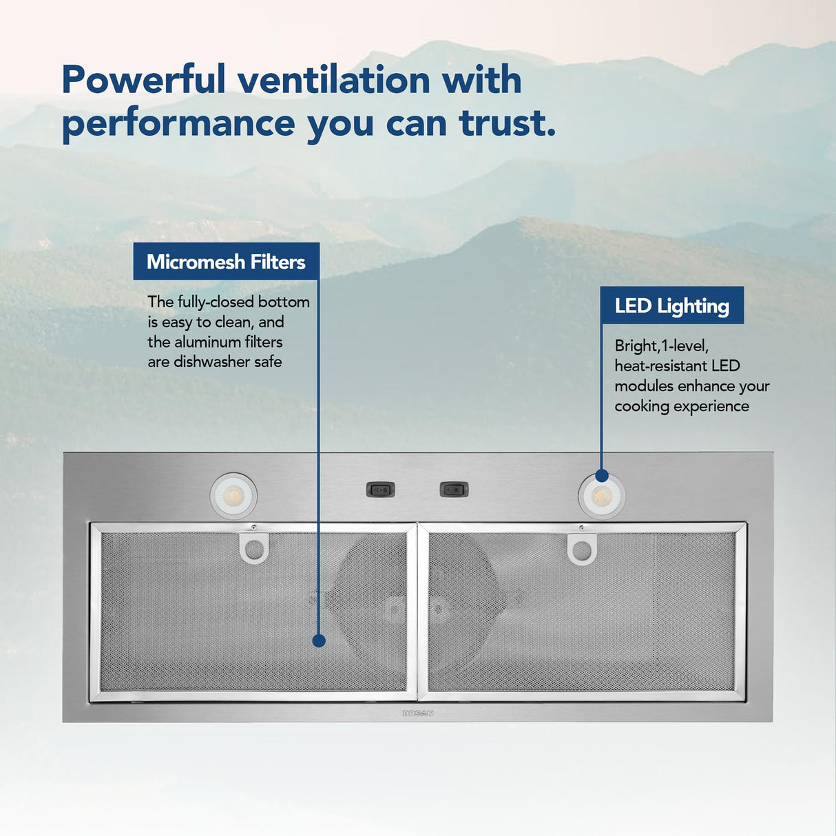 Broan-NuTone BBN1303SS Custom Built Insert with 2-Speed Exhaust Fan and Light, 300 Max Blower CFM, Stainless Steel, 30-Inch Range Hood Power Pack Broan-NuTone