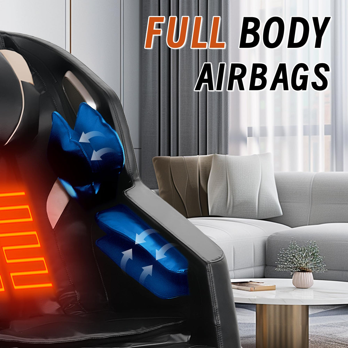 Full Body Massage Chair Recliner with Zero Gravity, Air Pressure Massage, Heat Therapy, Foot Rollers, Bluetooth, for Home/Office Use, Ideal Wellness Gift, Black B GDFStudio
