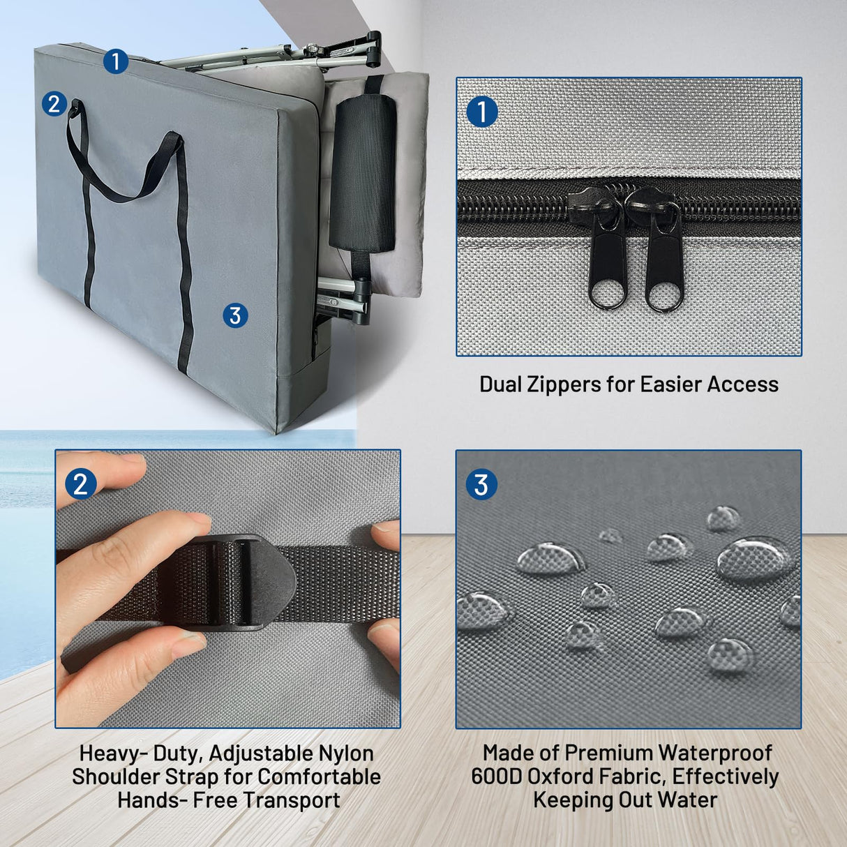 YOMIFUN Oversized Zero Gravity Chair, XL Lounge Chair 29” Width, Padded Recliner Chair W/Removable Cushion & Adj Headrest, Storage Bag, Footrest Cushion, Cup Holder, for Indoor Outdoor, Brown YOMIFUN