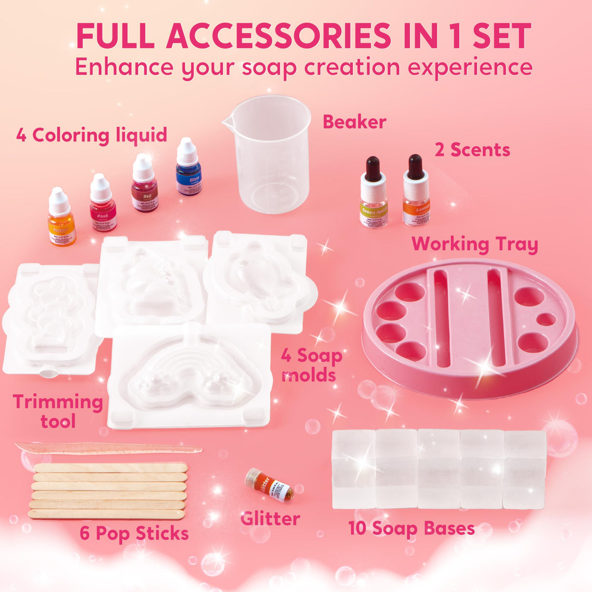 Klever Kits Soap Making Kit- Make Your Own Soap- DIY Unicorn Soap with 4 Molds, Spa Science Kit for Kids, Stem Activity Gifts for Toddler Kid Aged 6+, Girl Birthday Present Klever Kits
