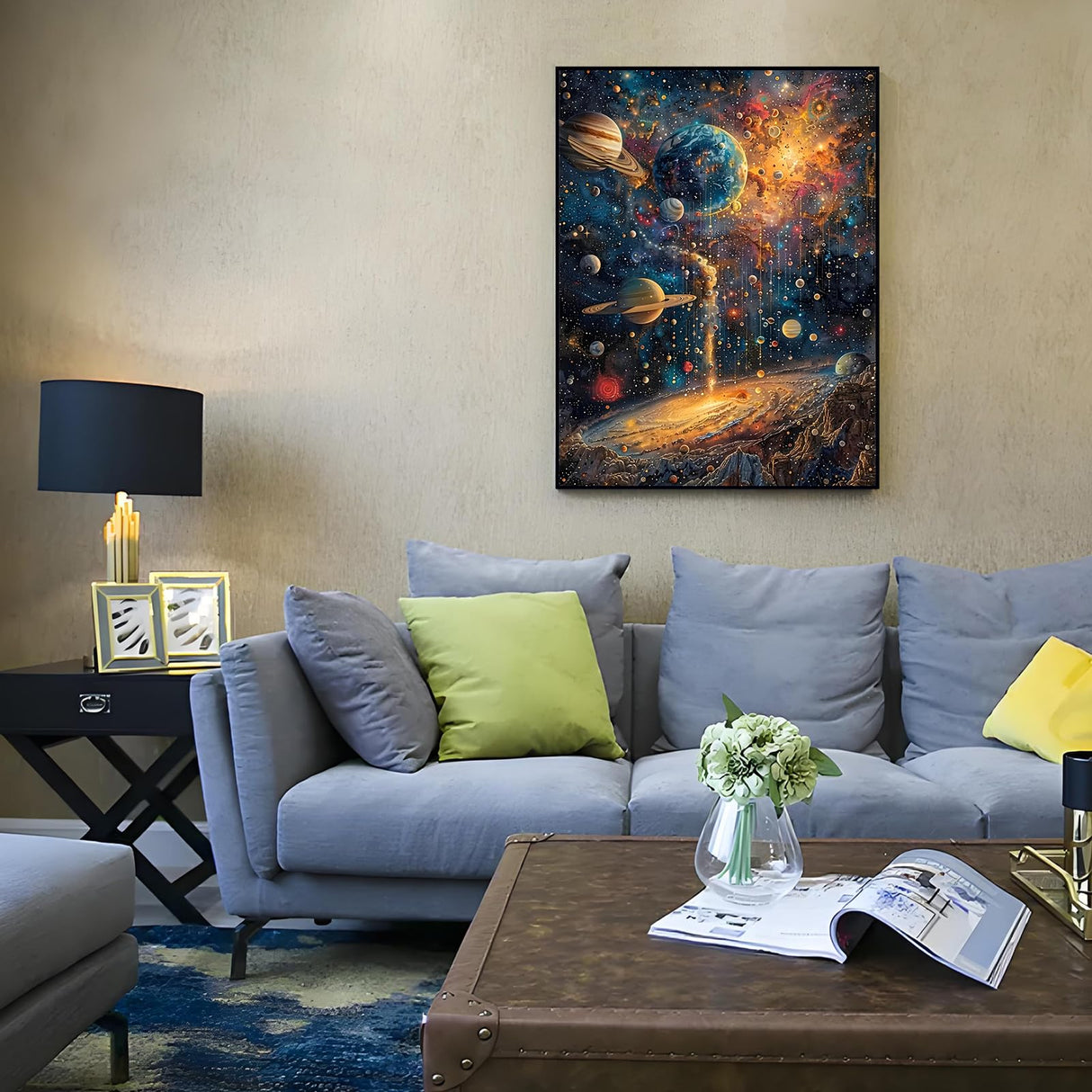 Diamond Painting Kits for Adults, Planets Diamond Art Kit for Adults Beginner, DIY Full Drill Space Universe Diamond Dots Paintings with Gem Art and Crafts for Adult Home Decor 11.8x15.7 in Shouruihua