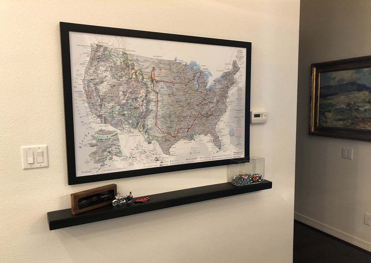 Joel's Antiques - 72 Inch Wooden Floating Shelves for Wall - Made of Natural Wood - Long Heavy Duty Rustic Fireplace Mantel & Book Shelf - Perfect for Living Room - Black 72x6x2 in joelsantiques