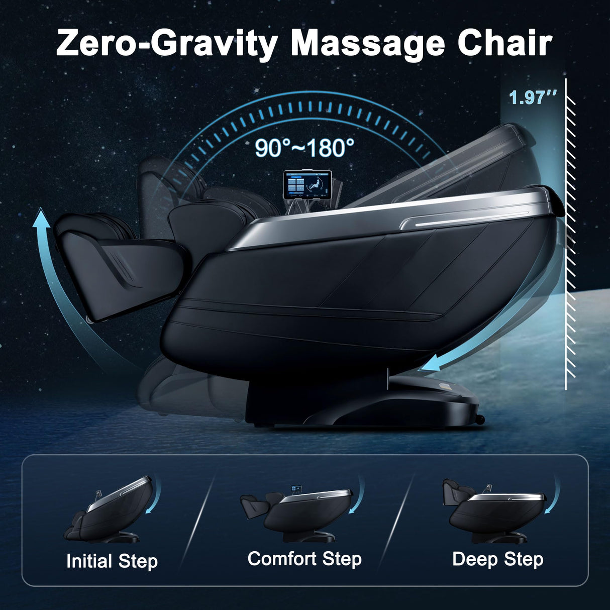iBooMas 4D Massage Chair, Zero Gravity Massage Chair Full Body with 24 Modes,Automatic Footrest Extension,Sleep Mode,Shoulder Waist and Instep Heat,APP Control,Foot Roller,IBM-P03(Black) iBooMas