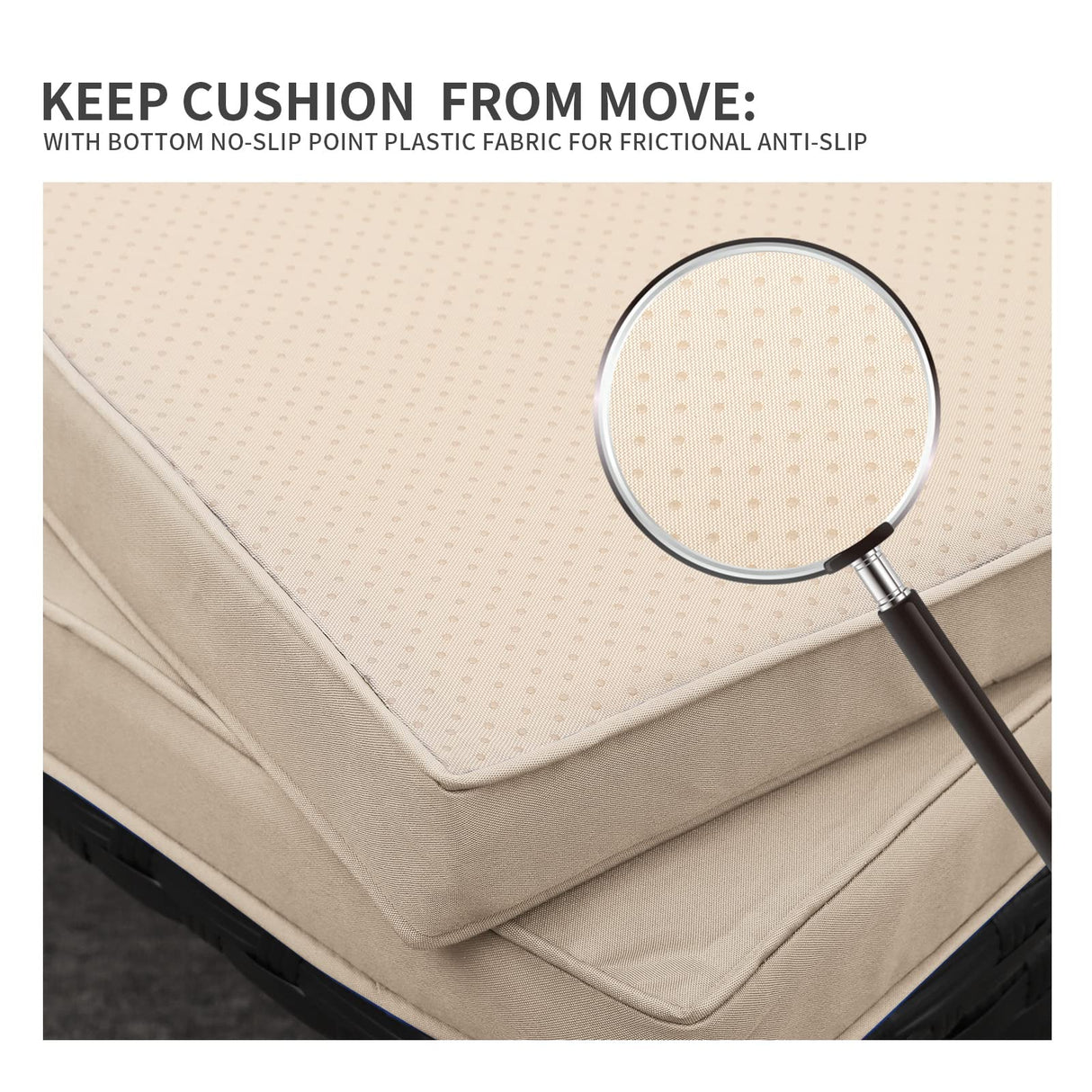 Valita 3-Piece Outdoor PE Rattan Furniture Set Patio Black Wicker Conversation Loveseat Sofa Sectional Couch Khaki Cushion Valita