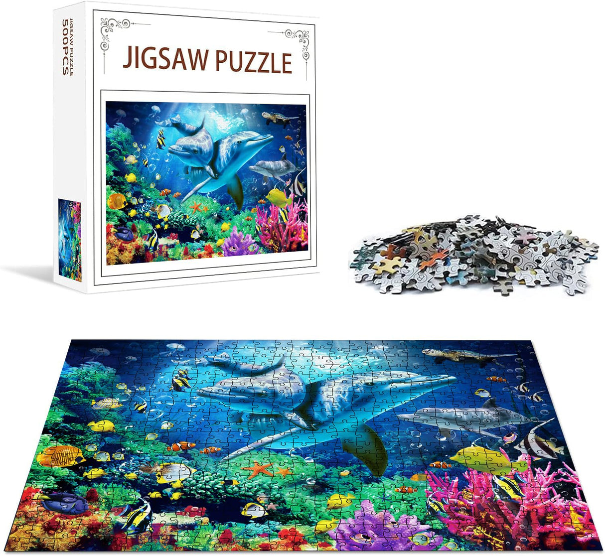 Nattork Jigsaw Puzzles 500 Pieces for Adults, Families (Sea World) Pieces Fit Together Perfectly Nattork