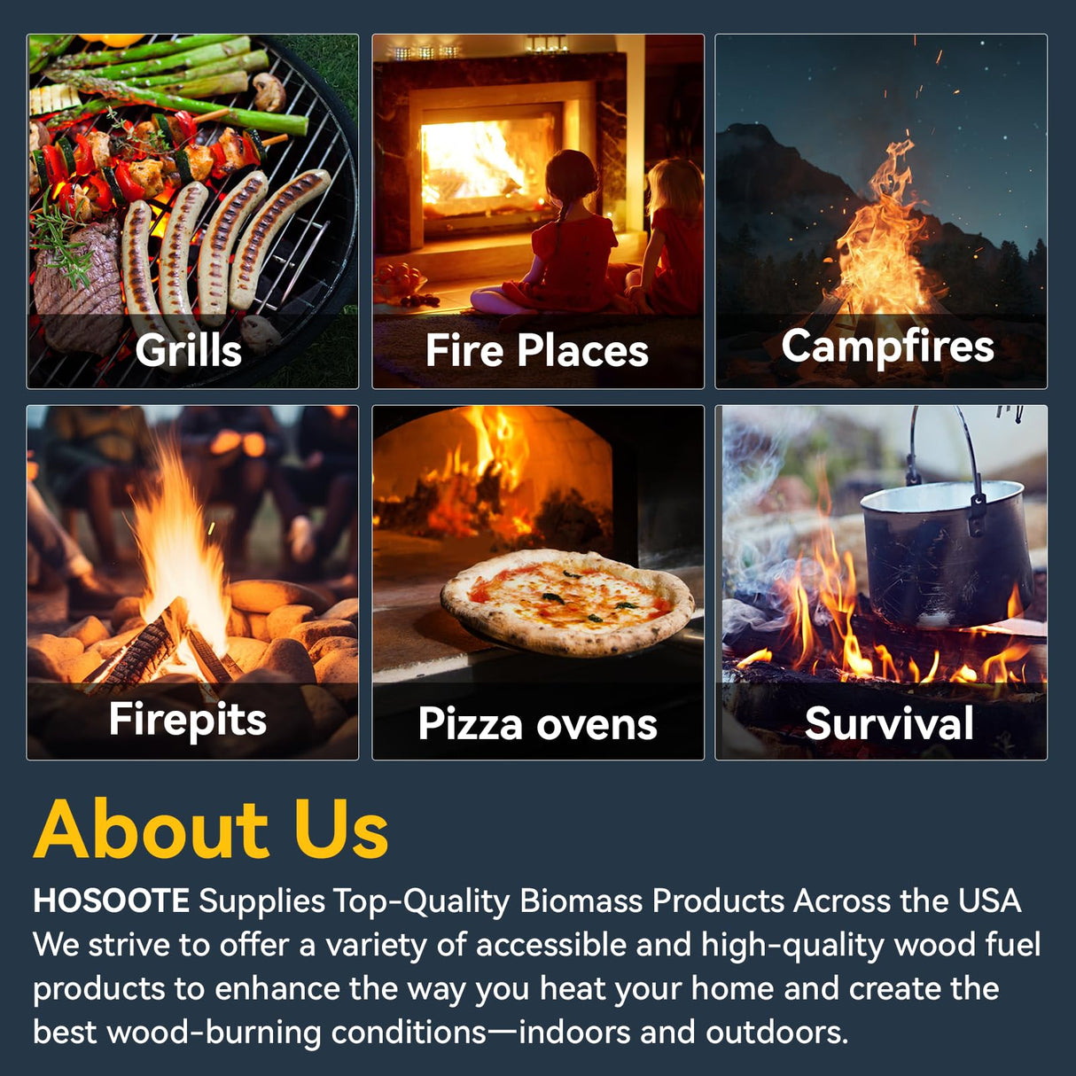 Hosoote 70 pcs Fire Starter - Natural Fire Starters for Fireplace, Pellet Stove & Wood, Campfires, BBQ, Pizza Oven, Fire Pit, Smoker - Fire Starters for Grill, Charcoal Fire Starter for Grill Hosoote