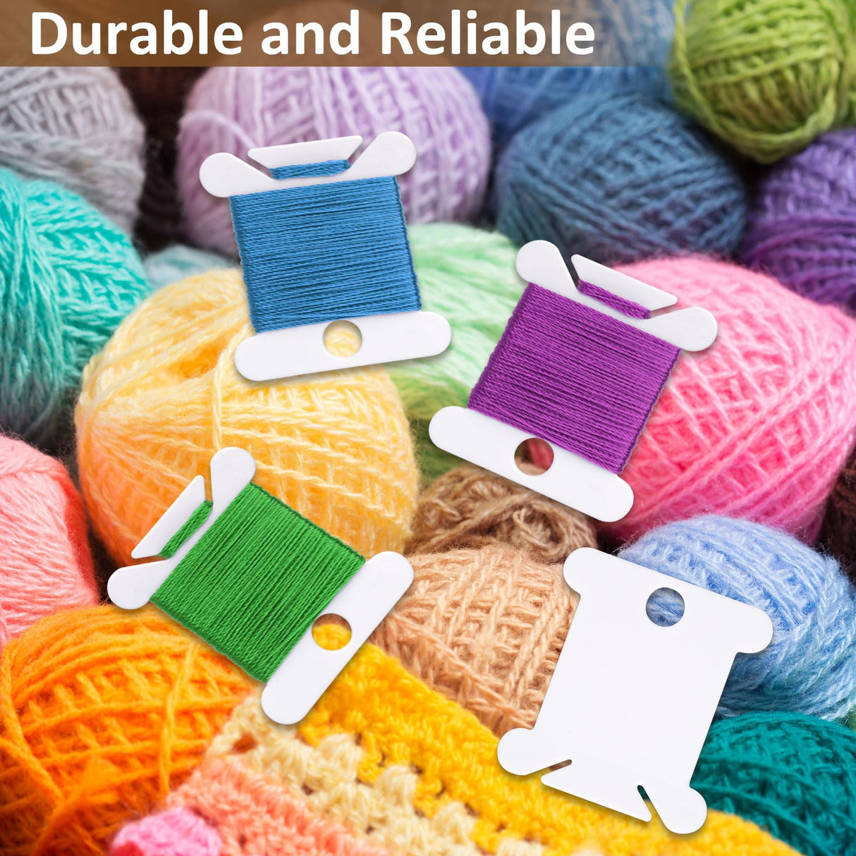 200 PCS Embroidery Floss Bobbins, Plastic Embroidery Floss Organizer, White Sewing Machine Bobbin for Cross Stitch, Thread Holder Sewing Storage for Sewing Thread, Needlework Supplies Okxiri