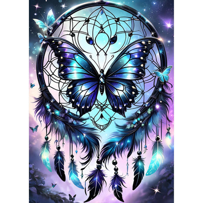 DPHERO Butterfly Diamond Painting Kits for Beginners Adults,5D DIY Dreamcatcher Diamond Art Kits,Round Full Drill Feather Diamond Painting Art,DIY Painting by Numbers Diamond Art Painting 12x16 inch