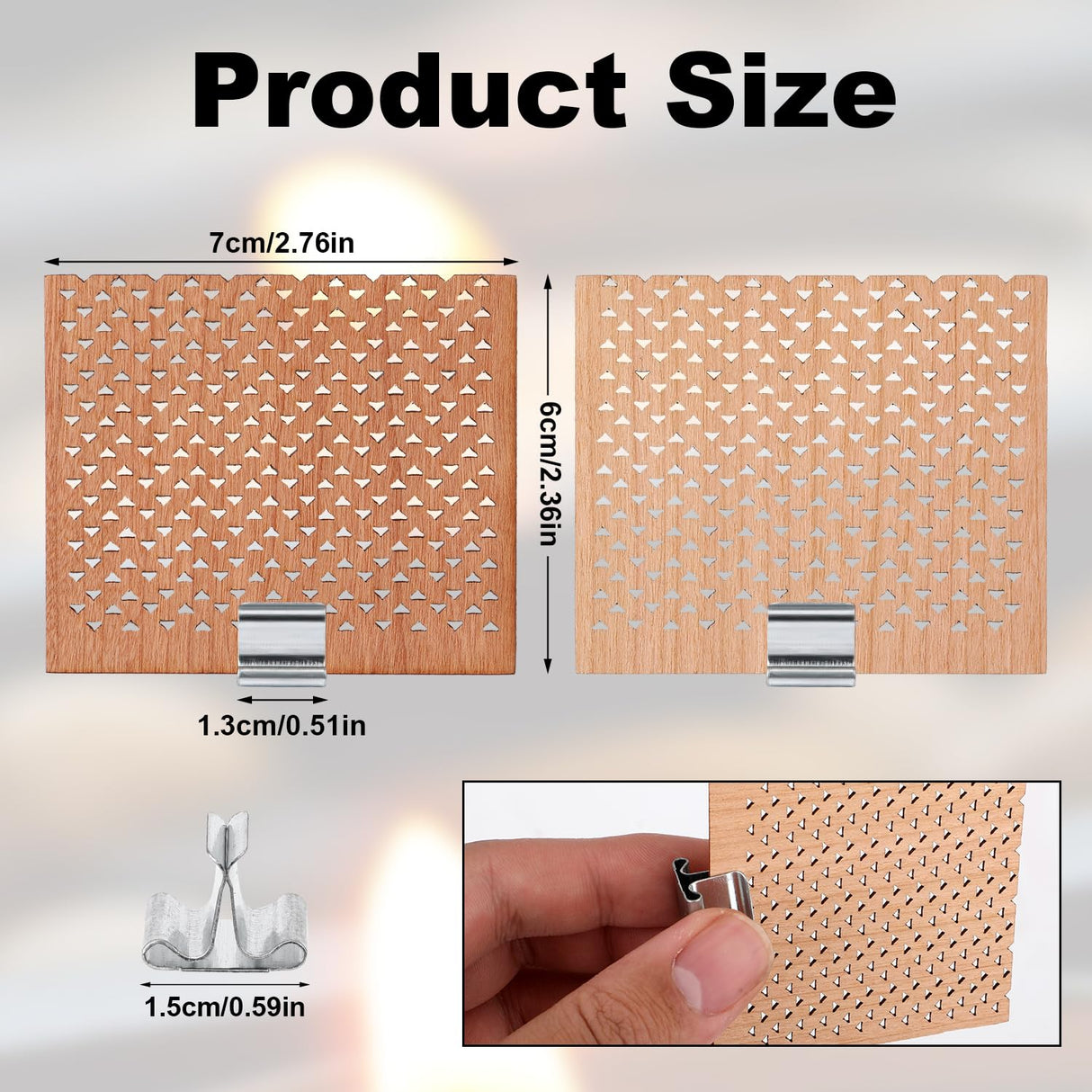 6pcs Wooden Candle Wicks, 2.36x2.76in Premium Wooden Wicks for Candles Making with 12pcs Bases Hollow Triangle Design Wood Candle Wicks Perfect DIY Candlemaking Supplies Gosknor