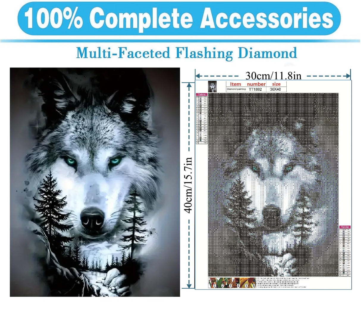 MOMDEDP Wolf Diamond Art Kits for Adults,DIY Animal Diamond Painting Kits for Adults Beginners,5D Full Drill Diamond Dots with Diamond Gem Art and Crafts for Home Wall Decor 12x16inch MOMDEDP