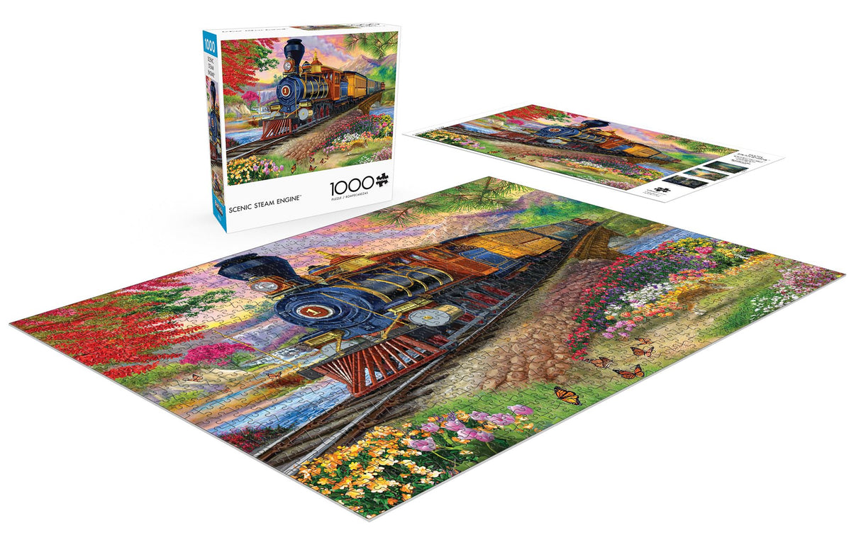 Buffalo Games - Bigelow Illustrations - Scenic Steam Engine - 1000 Piece Jigsaw Puzzle for Adults -Challenging Puzzle Perfect for Game Nights - Finished Size is 26.75 x 19.75 Buffalo Games