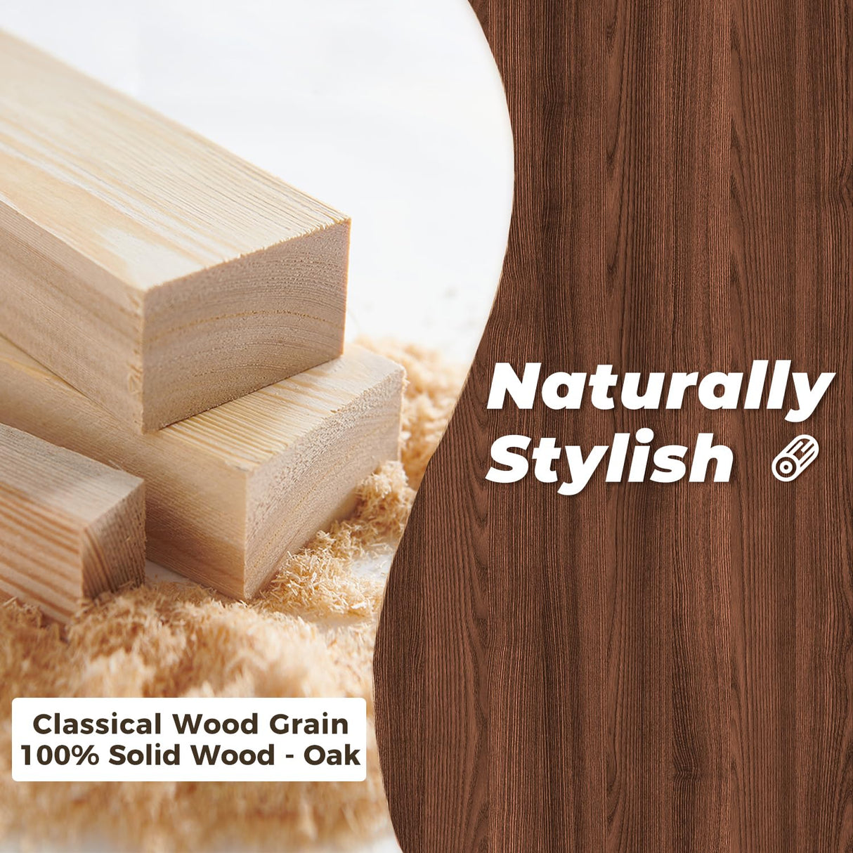 DELAVIN Solid Wood Dining Chairs Set of 4,Kitchen Chairs with Solid Oak Wood Legs, Farmhouse Style High Ladder Back Dining Room Chairs,Walnut DELAVIN