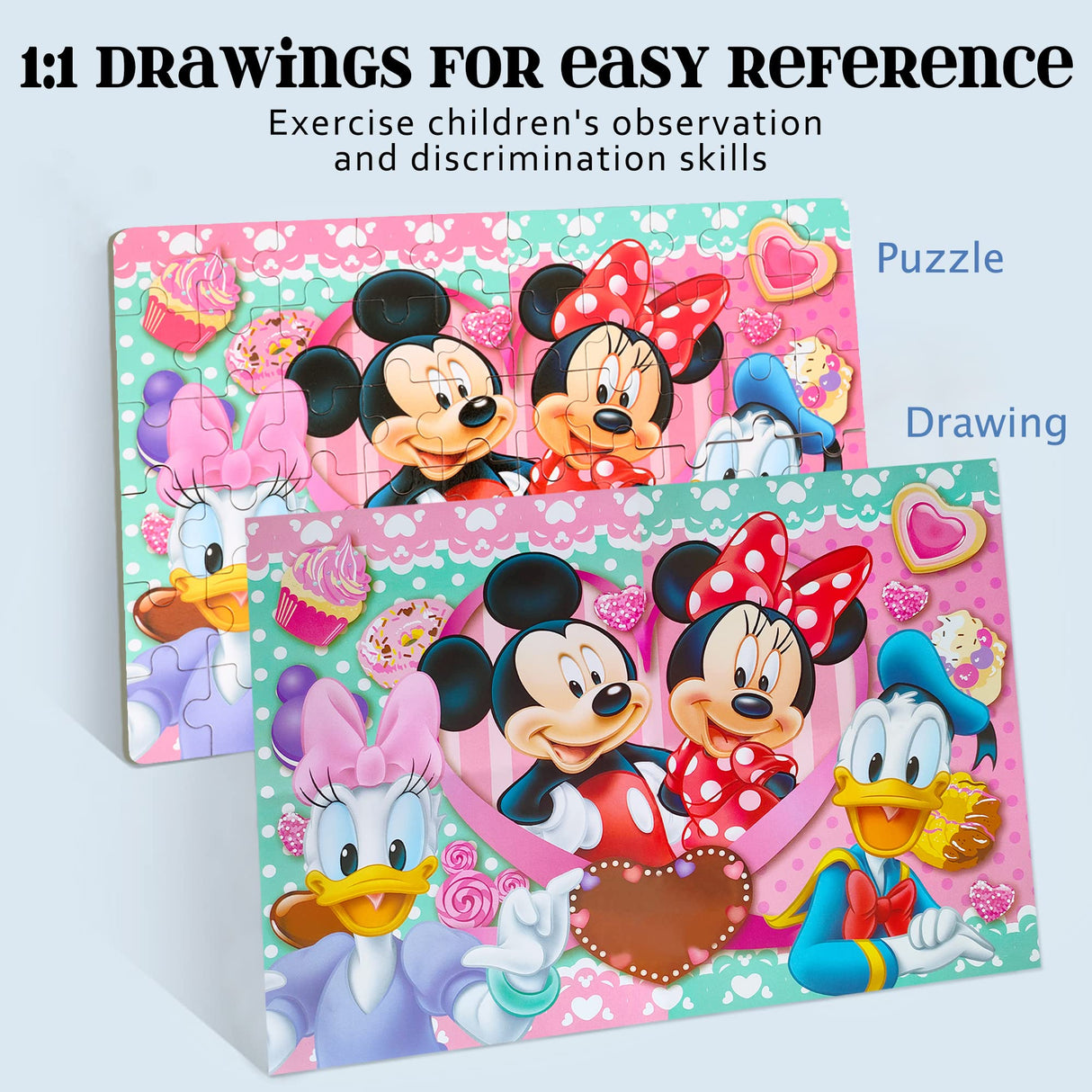 MZZOTOY Puzzles for Kids Ages 4-8, 60 Pieces Puzzles for Kids Ages 3-5 in a Metal Box Jigsaw Puzzles Girls and Boys Educational Puzzlese Toys Gifts MZZOTOY