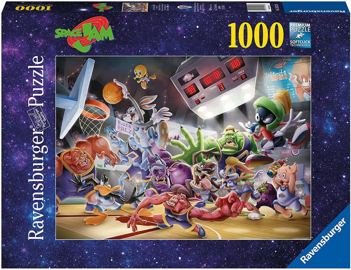 Ravensburger Space Jam: Final Dunk - Exciting 1000 Piece Jigsaw Puzzle for Kids and Adults | Unique Softclick Technology | Vibrant, Glare-Free Finish | Durable Materials for Long-Lasting Enjoyment Ravensburger