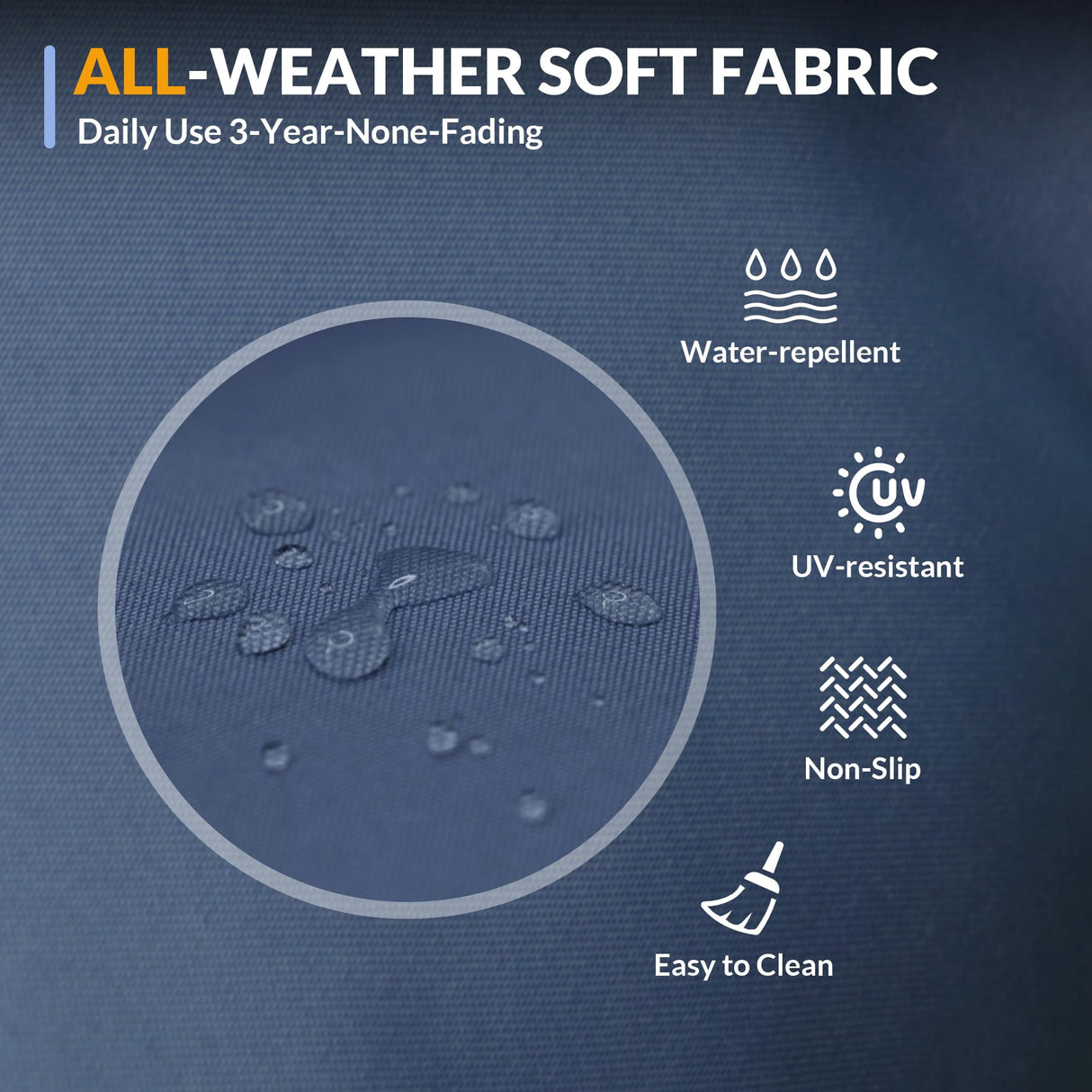 Poteban Patio Furniture Set, 7 Pieces Outdoor Modular Conversation Set Wicker Sectional Sofa for All Weather Rattan Patio Couch for Porch Garden Backyard Balcony Poolside (Blue) Poteban