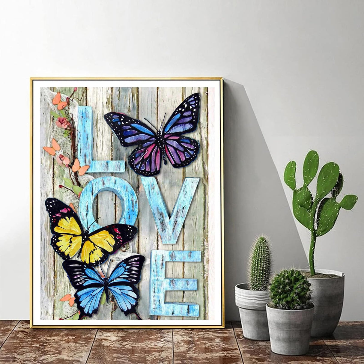 DIY Butterfly Diamond Painting Art Painting Kits for Adults Beginner, 5D Love Full Round Drill Gems Art Diamond Picture for Gift Home Wall Decor 12X16 inch ijbnhd