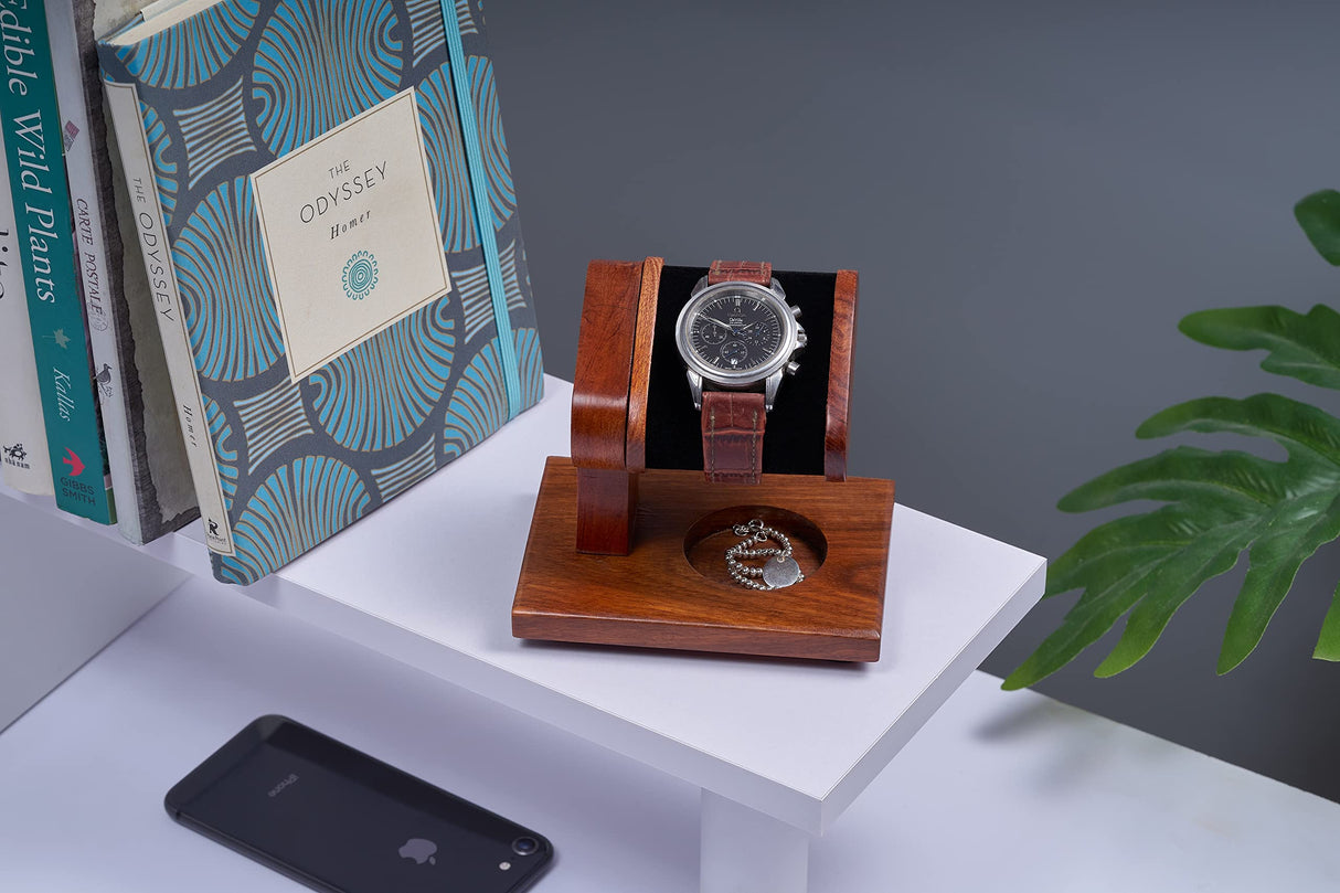 Bimoha - Watches Stand - Handmade Wood Watch Stand for Men and Women’s Collection, Watch Holder Wrist, Watch Display Tower Jewelry Organizer for Rings, Gift idea for dad, for father. Bimoha