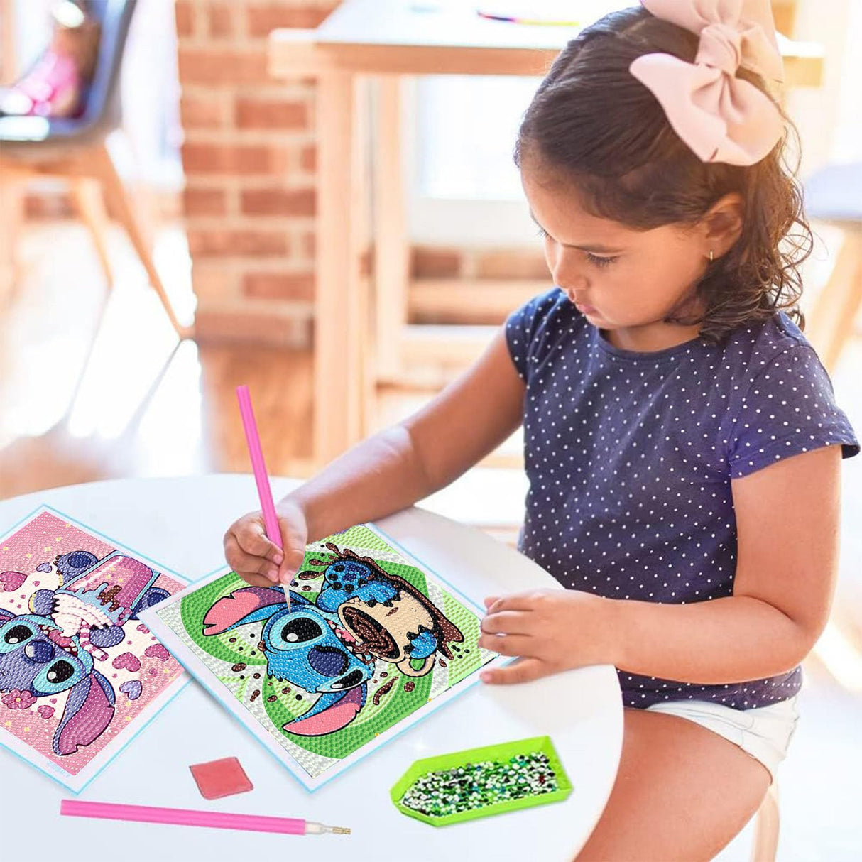 KOJEFCV 4 PCS Diamond Art Painting Kits for Kids, Cartoon Diamond Art for Kids Ages 4-8-12, Cartoon Gem Painting Kit Crafts Beginners for Gift Home Wall Decor (6x6 inch) KOJEFCV