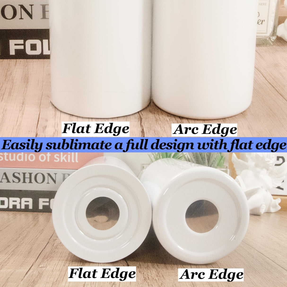 AGH 10pcs 20oz Sublimation Tumblers Bulk With Flat Edge, 20 oz Sublimation Tumbler Blank, Skinny Straight Stainless Steel Blanks Cups with Individual Box, Plastic Straw for Coffee, Drinks, DIY, Crafte AGH