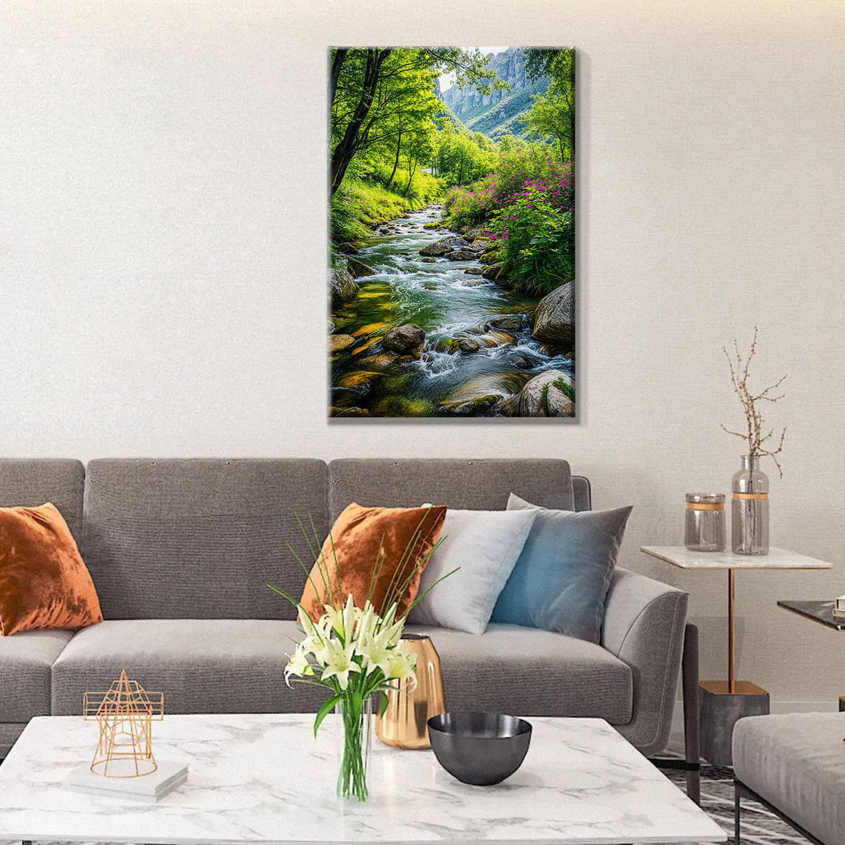 JOOZ Landscape Paint by Numbers Kit for Adults with Frame Mountain Paint by Number with Easel Forest Paint by Number for Adults DIY Flowers Paint by Number Canvas for Home Wall Decor 8 x 12 Inch JOOZ