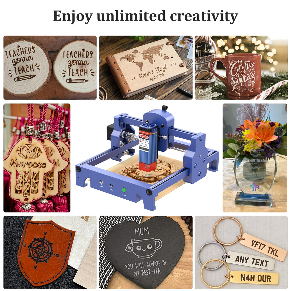 HENGTONGTOOL T1 Laser Engraver Machine, 3.5W Laser Engraving Machine and Cutting Machine for Beginners, Precision 0.06 mm Laser Spot, 10000 mm/min, Best Laser Engraver for DIY Projects, Wood, Metal HENGTONGTOOL