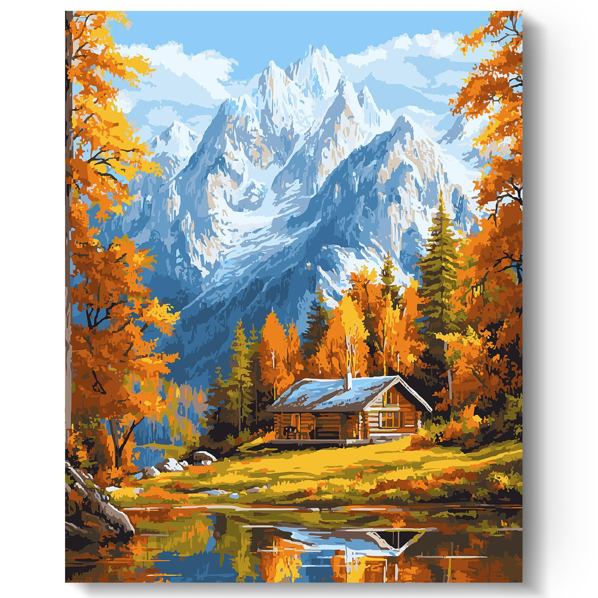 HTVRONT Paint by Numbers Kit for Adults Snow Mountain Paint by Numbers Kit for Kids, Adult Paint by Numbers on Canvas for Relax Gift Home Wall Decor 16x20in (Snow Mountain) HTVRONT