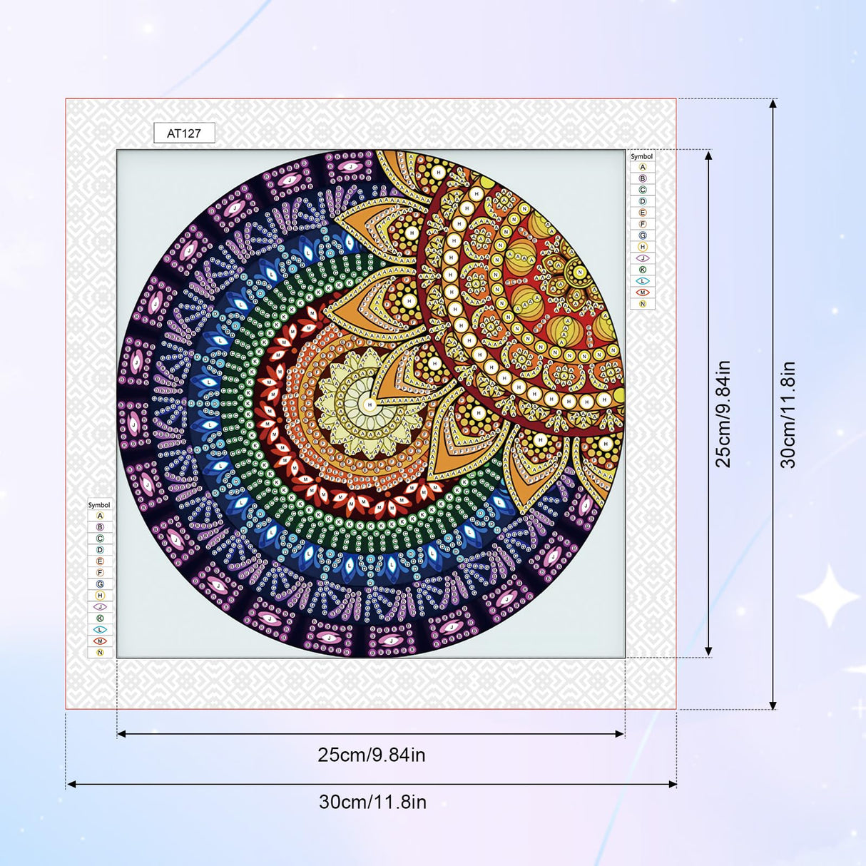 MVVMTOP Diamond Art Painting Kit, DIY Mandala 5D Special Shape Crystal Diamond Partial Diamond Art Painting Mosaic Making Craft, Suitable for Home Wall Decor Art Holiday Gift, AT127 MVVMTOP