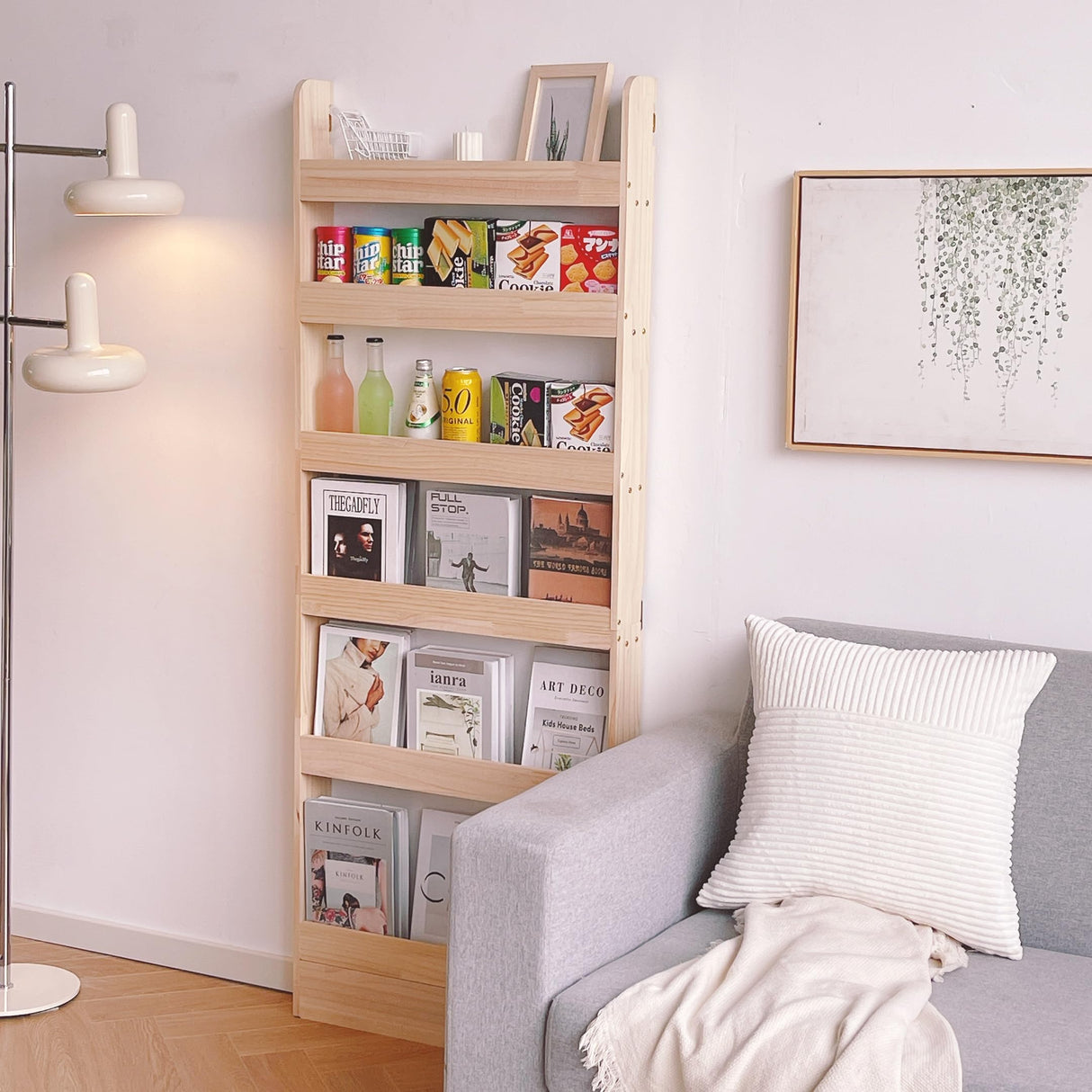 Heehee Solid Wood Bookshelf: Elegant Book and Toy Organizer for All Ages Heehee