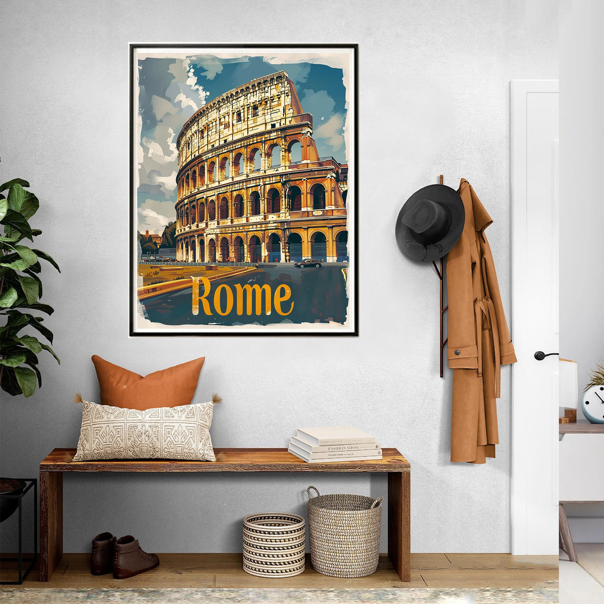 SKRYUIE Paint by Numbers Kits for Adults Rome, Acrylic Oil City Paint by Numbers for Adults Beginner Canvas with Brushes Paintwork Art Crafts for Home Decor 16x20 inch x14 SKRYUIE
