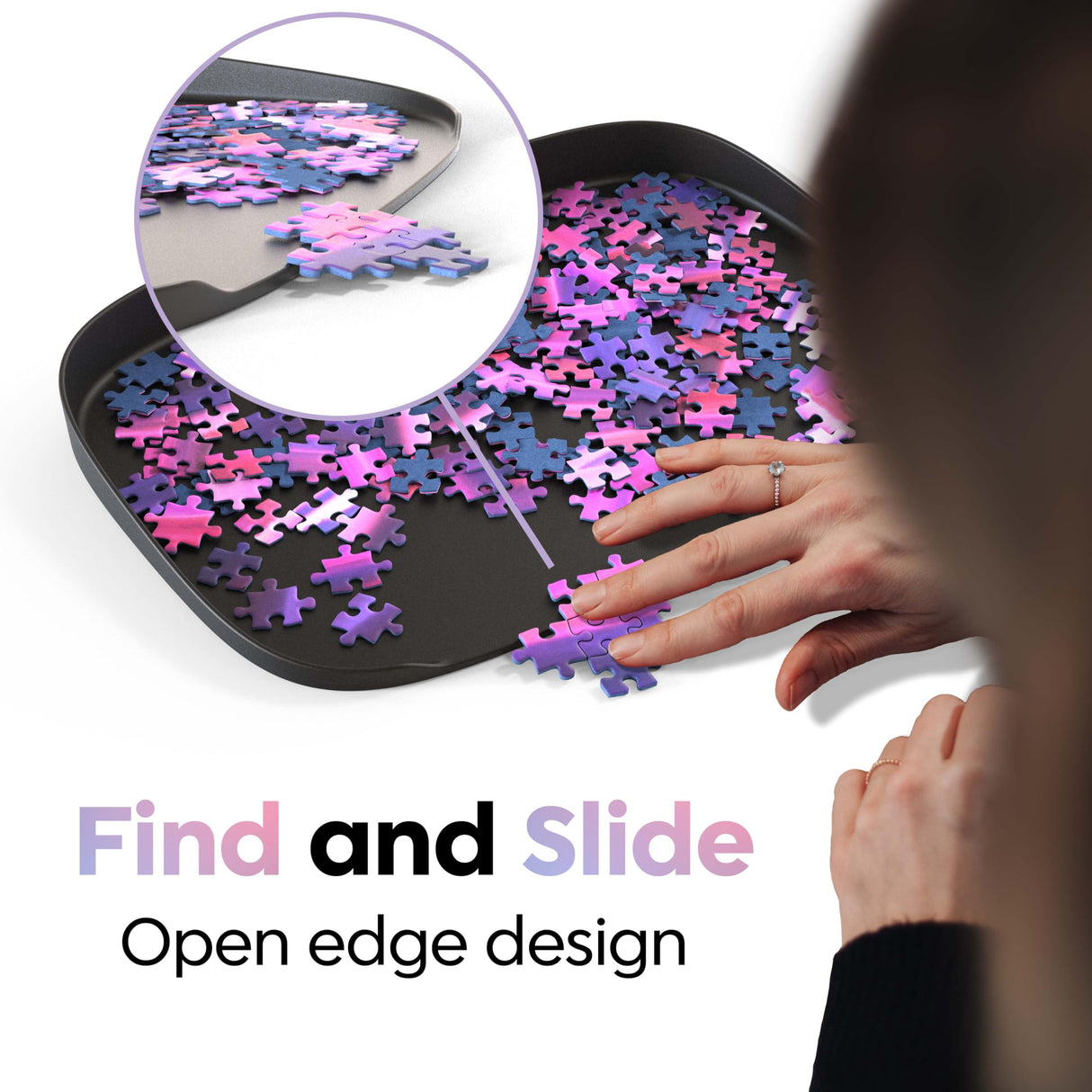 Puzzlup Stackable Puzzle Trays with Box Display Design - Set of 6 Unique Puzzle Sorting Trays - Up to 1500 Pieces - Premium Jigsaw Puzzle Accessory Puzzlup