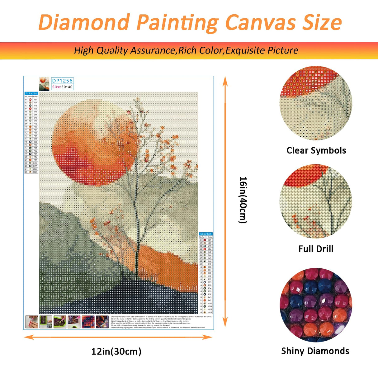 Auremi Landscape Diamond Art Kits for Adults Beginners,Full Drill Sun Diamond Painting Kits 5D Round Diamonds Pictures Gem Art Painting Kits DIY Crafts Home Decor Gifts12x16 in Auremi