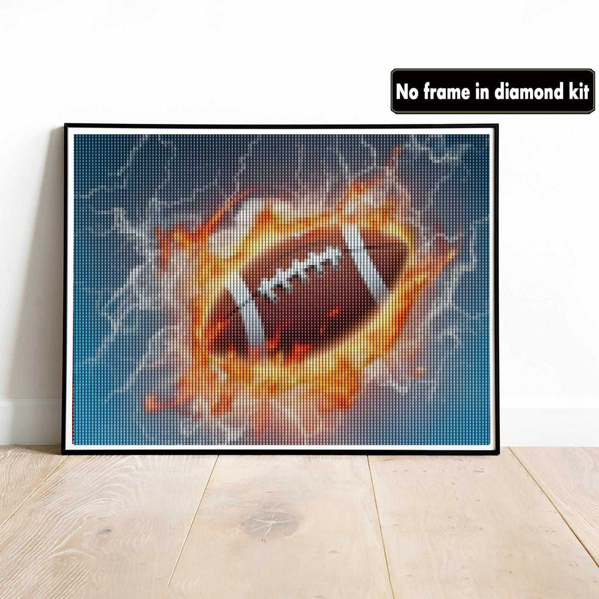 VAIIEYO Diamond Art Kits for Adults Kit Football, Diamond Painting Sports, Paint by Numbers Fire Ball Full Drill Round Rhinestone Craft Canvas for Home Wall Decor Gift 12x16 inch VAIIEYO