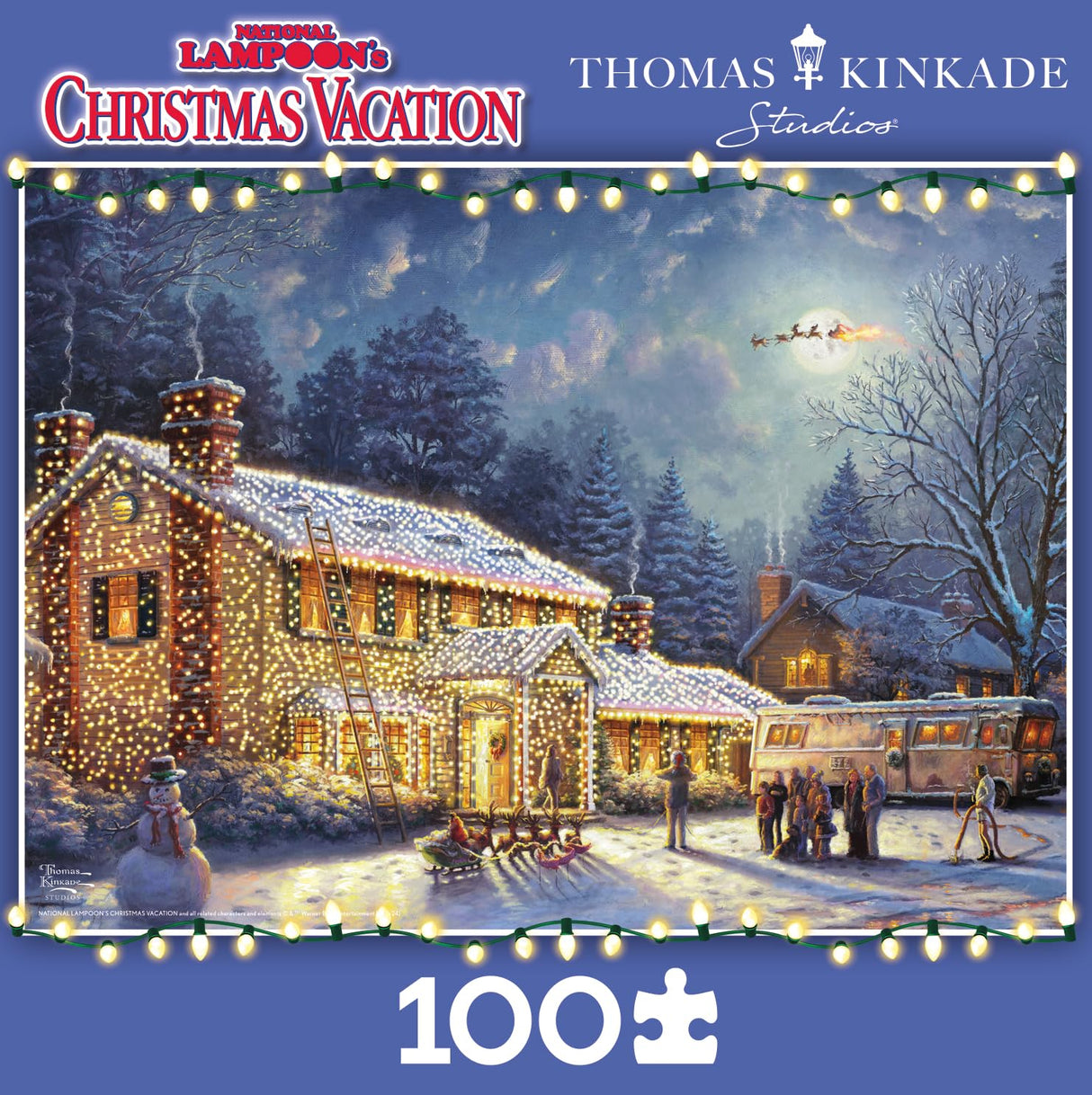Buffalo Games - Thomas Kinkade - National Lampoon's Christmas Vacation - 100 Piece Jigsaw Puzzle for Families -Challenging Puzzle Perfect for Game Nights - Finished Size is 15.00 x 11.00 Ceaco