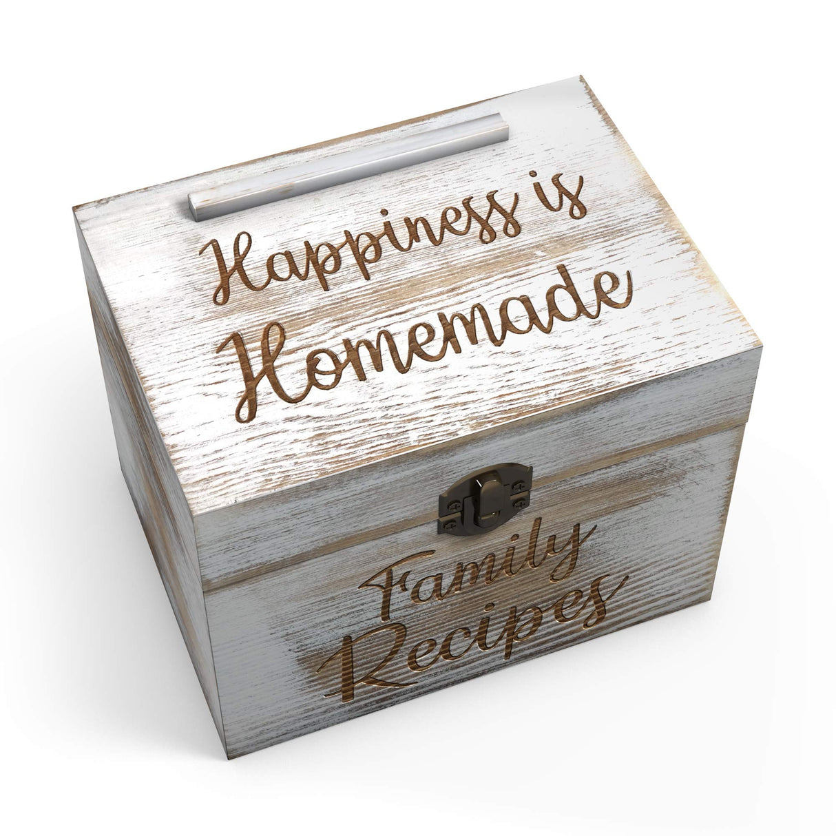 Wooden Recipe Box with Cards and Dividers - Includes 6 Wood Dividers - 50 Double Sided 4x6 Recipe Cards - Premium Handcrafted Quality - Great Gift Idea - Wedding, Birthday, Anniversary, Mother's Day WIDBI