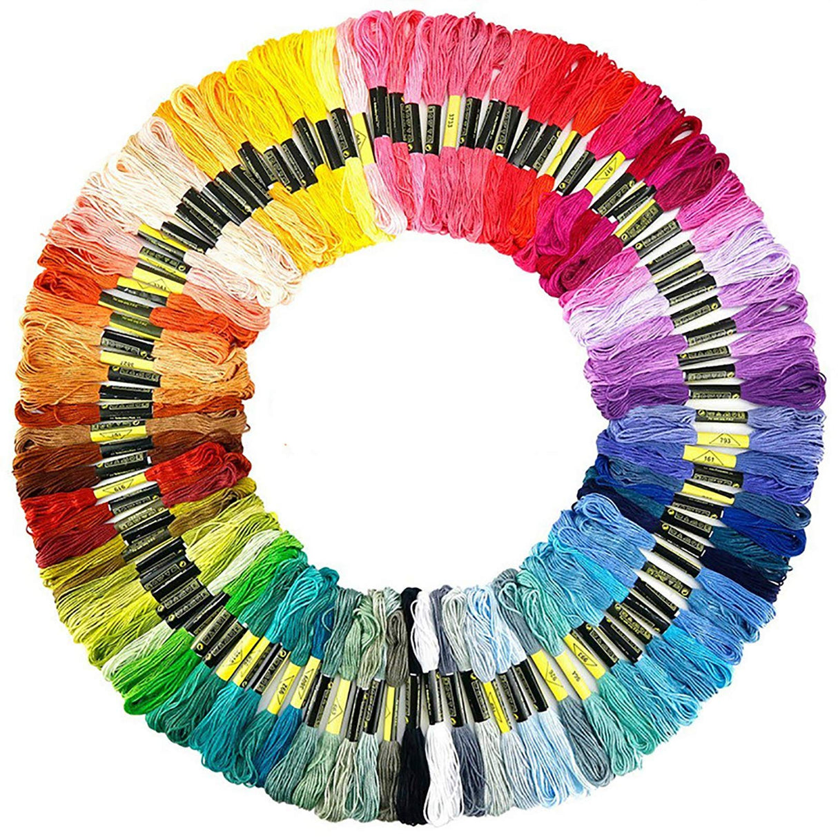 Vilihkc Rainbow Color Embroidery Floss 100 Skeins Per Pack with Cotton for Cross Stitch Threads Bracelet Yarn Craft Floss Embroidery Floss Set Vilihkc