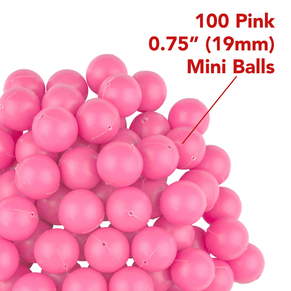 Fairly Odd Novelties 3/4" Mini Ping Pong/Table Tennis/Beer Pong Round Balls (100 Pack), 19mm, Pink Fairly Odd Novelties