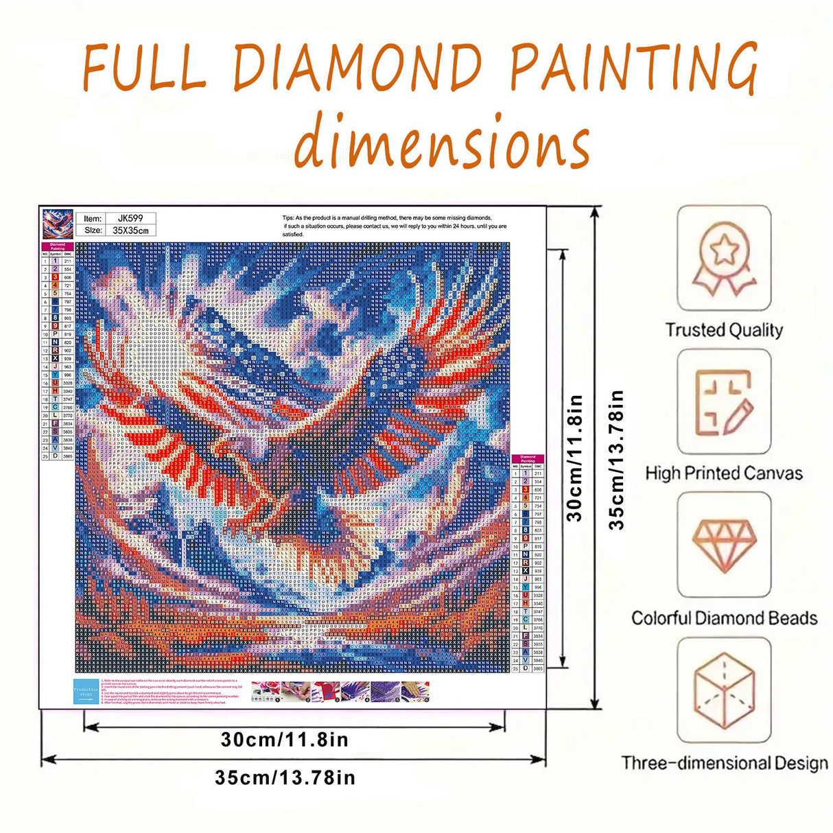 4th of July Diamond Art Painting Kits for Adults, Patriotic 5D Diamond Painting Dots Art Kits for Adults Beginner, Easy DIY Crystal Full Round Gem Art Paint by Diamond, Home Wall Decor 14 x 14 in BYGFHLYW