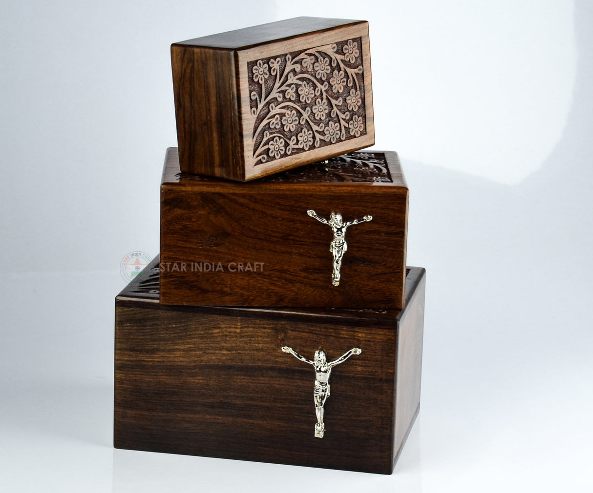 Handmade Tree of Life Adult Wooden Cremation Urns for Human Ashes by STAR INDIA CRAFT - Dark Brown Wooden Pet Urns for Dogs, Wooden Funeral Urns, STAR INDIA CRAFT