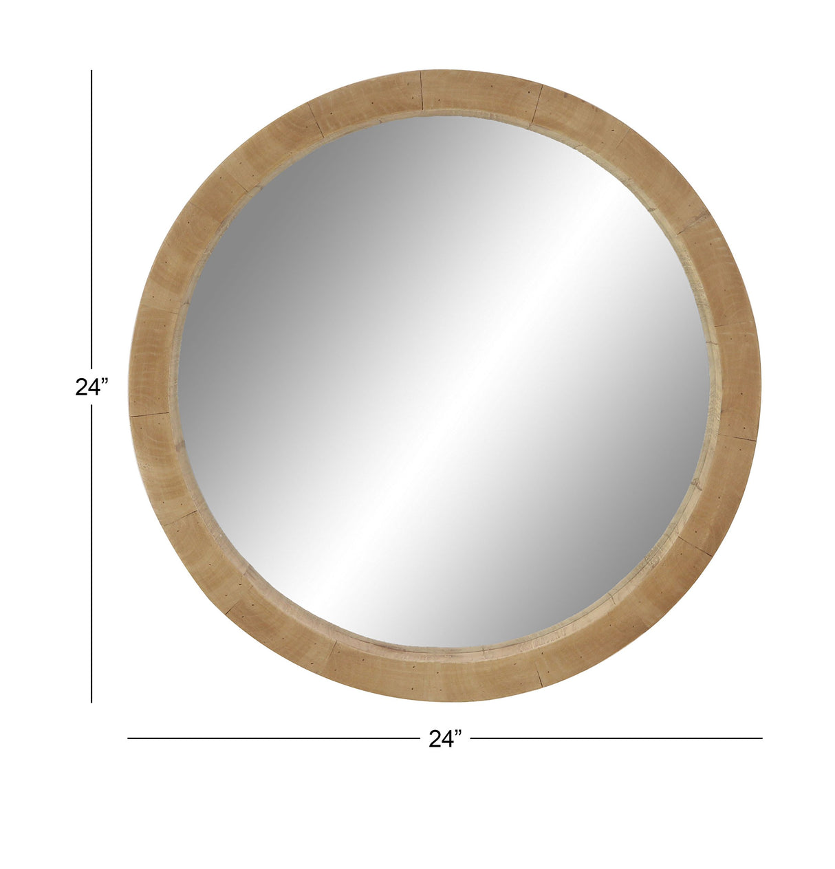 Deco 79 Wood Room Wall Mirror Entryway Mirror, Wall Mounted Mirror 24" x 3" x 24", Brown Deco 79