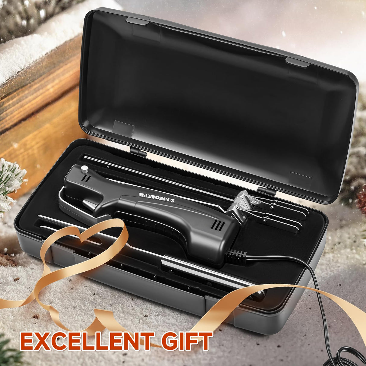 Electric Knife - Carving Knife Set, Black Ergonomic Handle Electric Knifes Cutting 2000 Times/Minute with 60-inch Power Cord, for Meat, Poultry, Bread, Brisket Slicing, Thanksgiving and Christmas Gift Wanvoapls