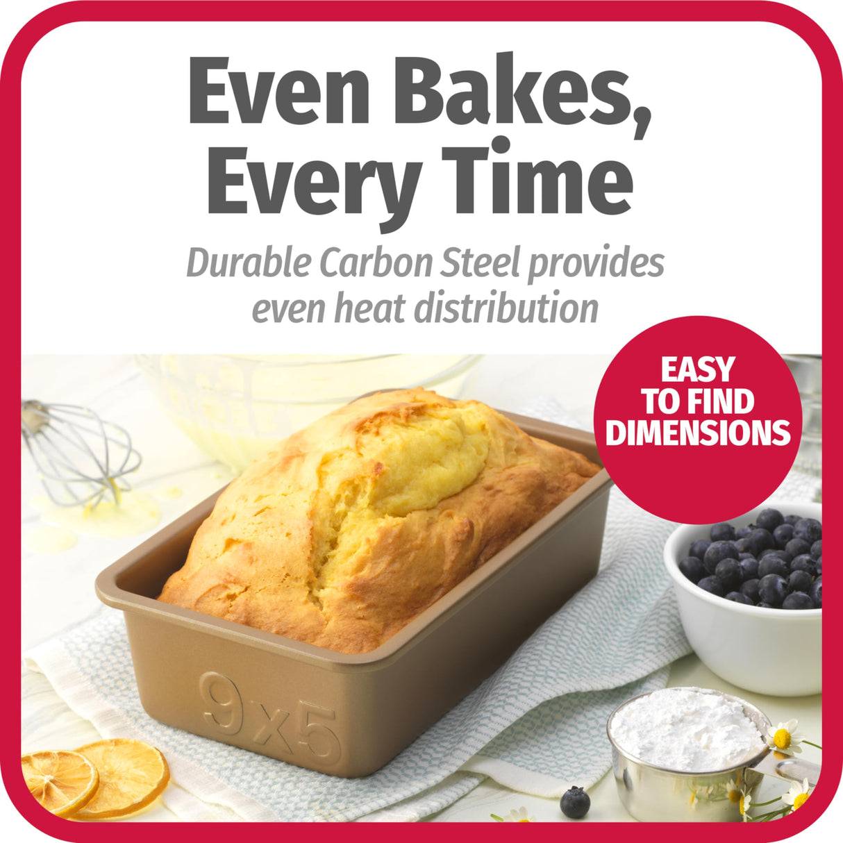 GoodCook BestBake Nonstick Textured Carbon Steel Loaf Pan, 9" x 5", Bronze GoodCook