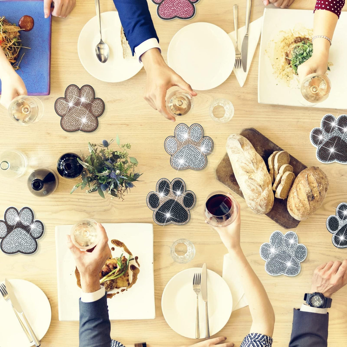 10 Pcs Dog Paw Shaped Diamond Painting Coasters Kits Cat Pet DIY with Holder for Beginners Adults and Kids Art Craft Supplies Gift… YLOLUL