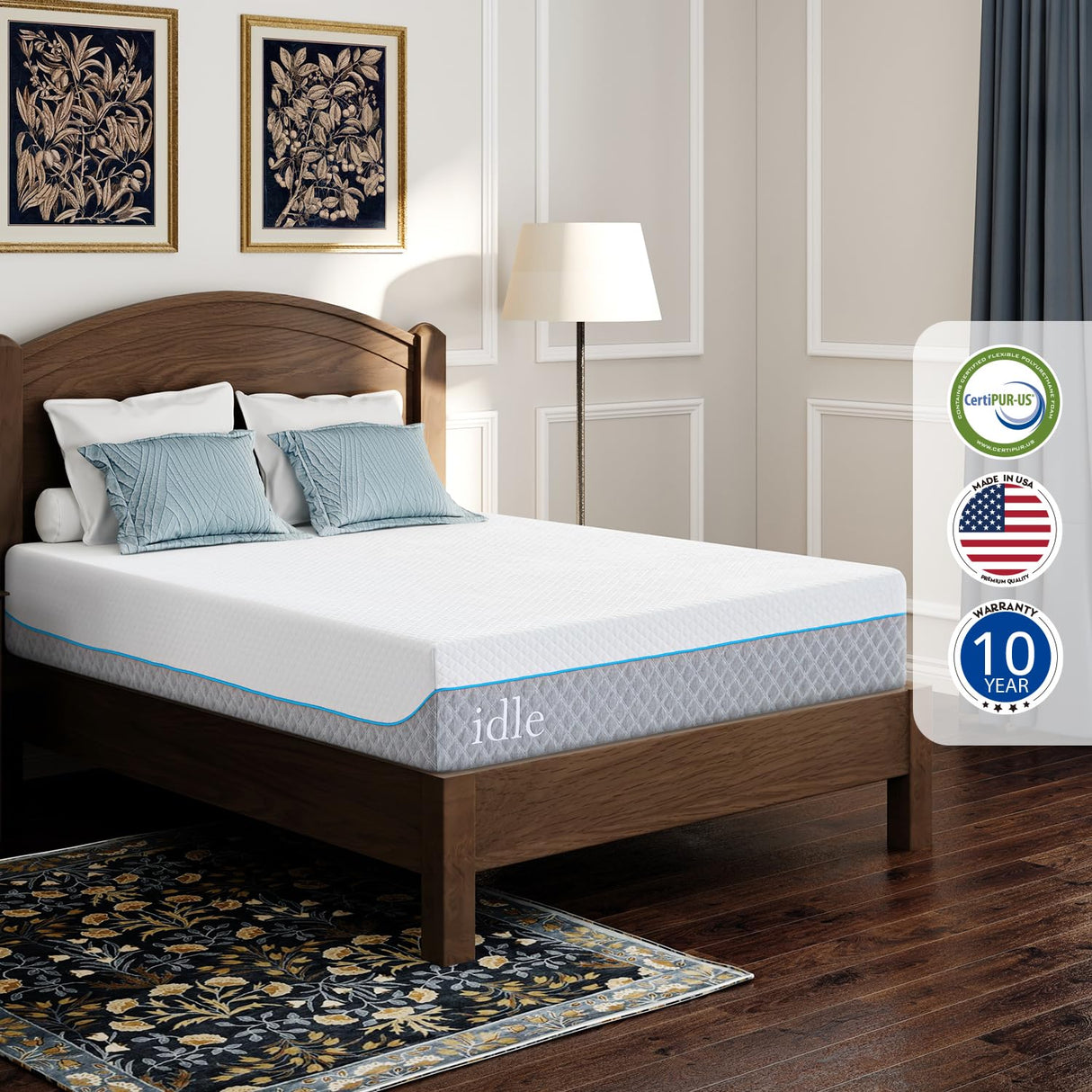 EGOHOME California King Mattress 12 Inch Cooling Gel Memory Foam, Fiberglass Free, Mattress Bed in a Box for Back Pain Relief, Medium Firm, CertiPUR-US Certified, 72”x84”x12”, White EGOHOME