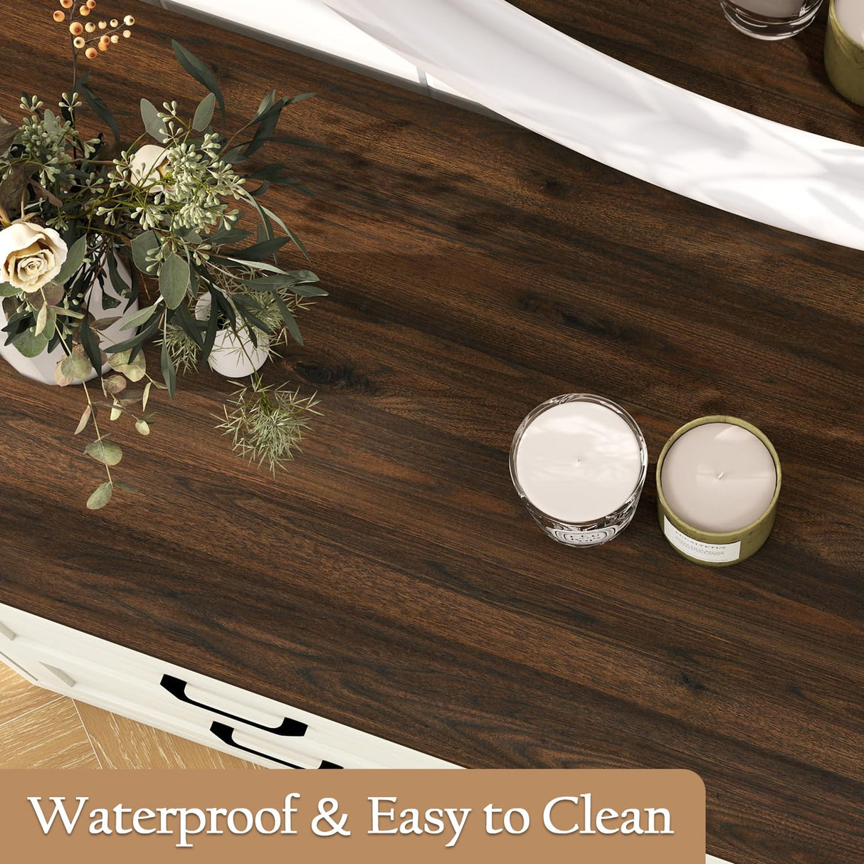 Vikiullf 8 Drawer Dresser - Farmhouse Dresser for Bedroom, Wooden Chest of Drawers, Storage Drawers for Bedroom, Living Room, Hallway, Entryway Organizer, Rust Oak White Vikiullf