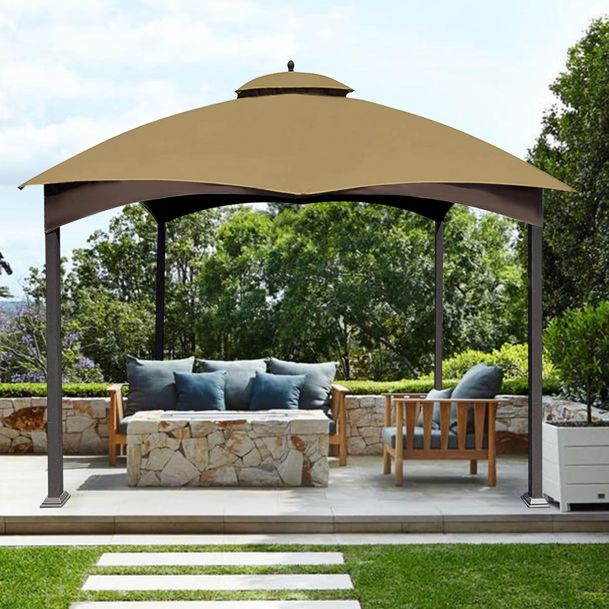 JANCANOPY 10X12 Replacement Gazebo Cover for Lowe's Gazebo Model #GF-12S004B-1,GF-12S004BTO (Beige) JANCANOPY