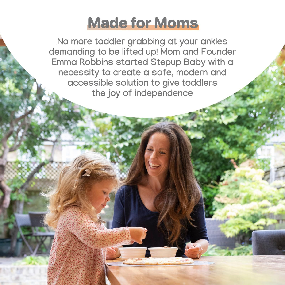 Stepup Baby Toddler Tower Step High Chair | Montessori Inspired | Kitchen Wooden Step Stool for Preschool Kids | Adjustable for 18 Month - 5 Years | Includes Safety Rail (Natural Wood) Stepup Baby