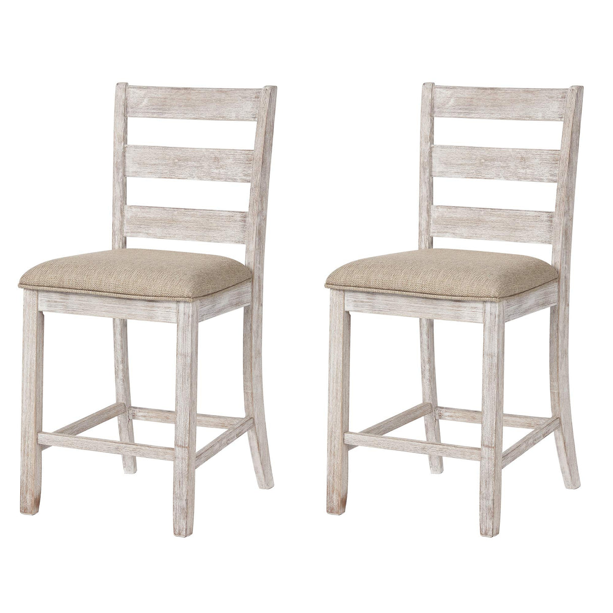 Signature Design by Ashley Skempton 24" Counter Height Upholstered Barstool, Set of 2, Antique White Signature Design by Ashley