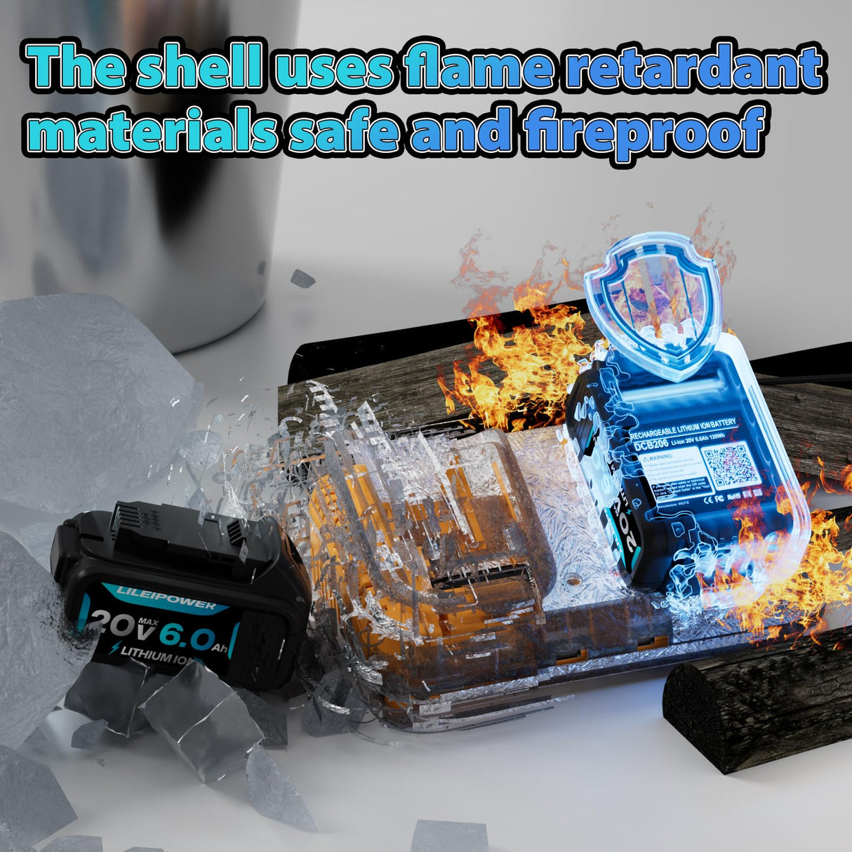 LILEIPOWER 2Pack 20V 6.0Ah Battery Replacement for Dewalt 20V Max Battery and DCB102 Charger Combo Compatible with Flexvolt 20V/60V Battery DCB206 DCD/DCF/DCG/DCS Cordless Power Tools LILEIPOWER