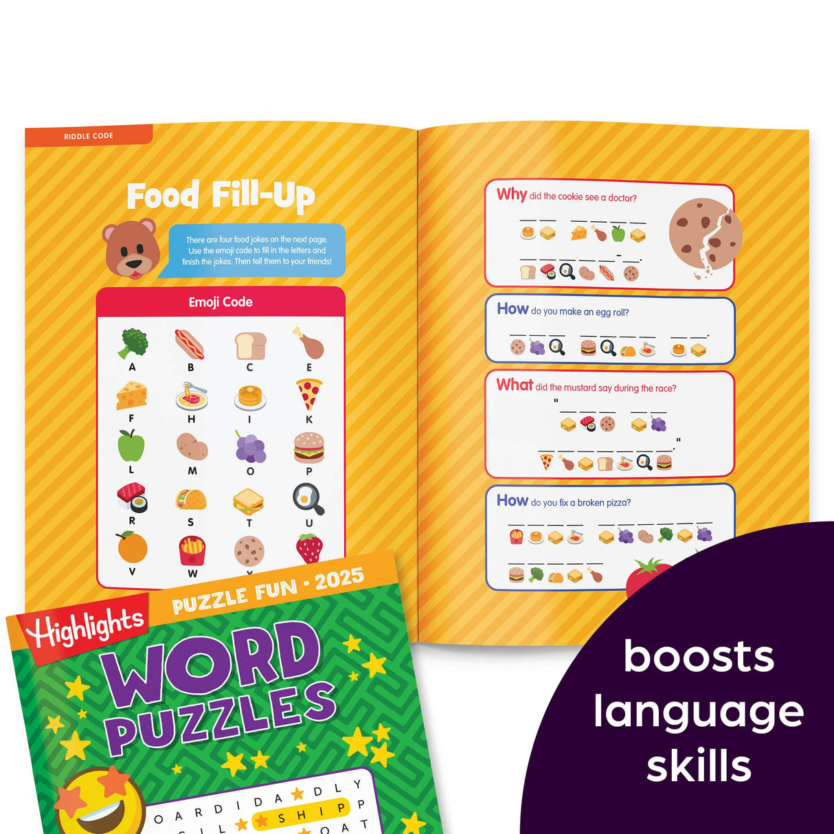 Highlights Puzzle Fun 2025 Puzzle Books for Kids Ages 6 and Up, 4-Book Set of Brain Teasers, Mazes, Word Puzzles and More Travel-Friendly Screen Free Kids Puzzles Highlights for Children